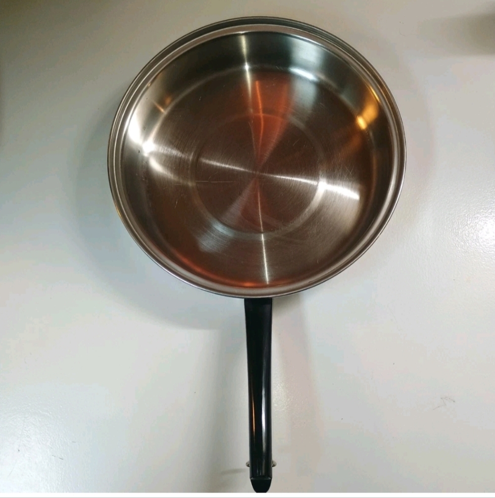 Vintage Vogue Stainless Steel 3 Ply 18-8 Frying Skillet Pan 10 Inch
